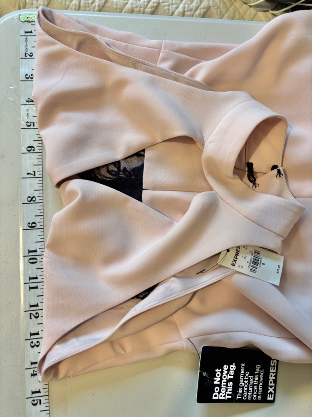 NWT Y2K Express Pink Halter Mini Dress Size 0 Lace Dainty Feminine Rush Sorority - Picture 9 of 11